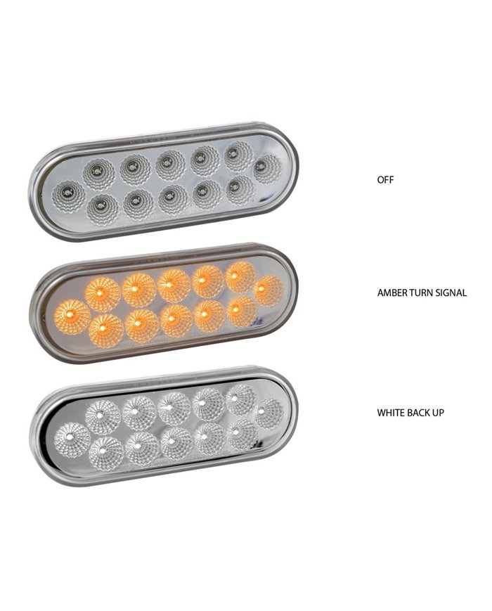 Oval Dual Amber/White Stop, Turn & Tail LED (12 Diodes) Oval Dual Amber/White Stop, Turn & Tail LED (12 Diodes)