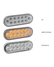 Oval Dual Amber/White Stop, Turn & Tail LED (12 Diodes) Oval Dual Amber/White Stop, Turn & Tail LED (12 Diodes)