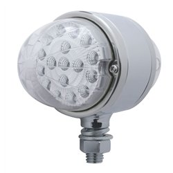 UP39554-34 LED Reflector Watermelon Double Face Light - Amber & Red LED/Clear Lens