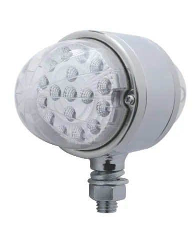 UP39554-34 LED Reflector Watermelon Double Face Light - Amber & Red LED/Clear Lens