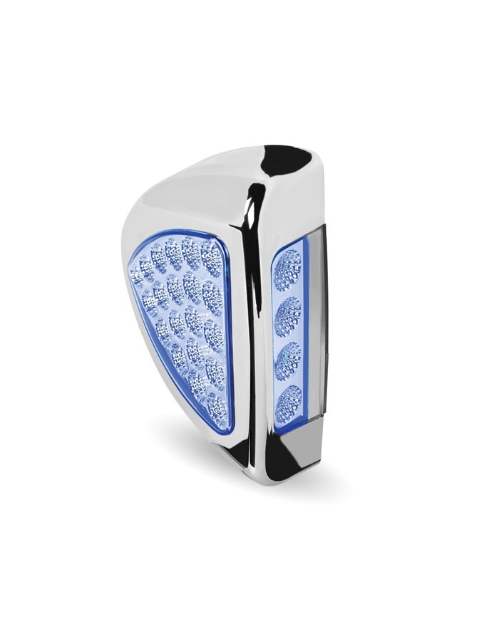 Peterbilt Side Headlight Triangle Dual Revolution Amber/Blue LED (24 Diodes) Peterbilt Side Headlight Triangle Dual Revolution Amber/Blue LED (24 Diodes)