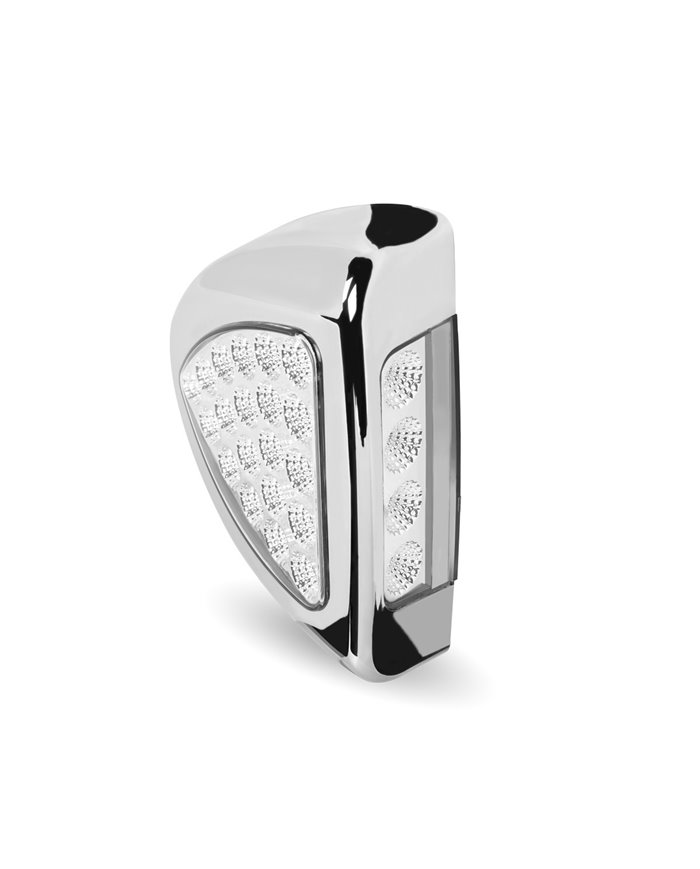 Peterbilt Side Headlight Triangle Dual Revolution Amber/Blue LED (24 Diodes) Peterbilt Side Headlight Triangle Dual Revolution Amber/Blue LED (24 Diodes)