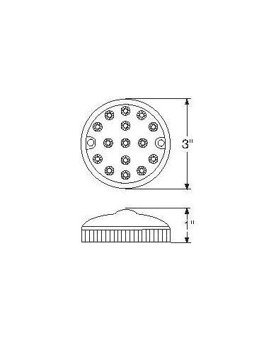 UP39560-30 LED 3" Dual Function Reflector Double Face Light Kit - Amber & Red LED/Clear Lens