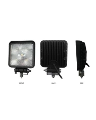 Universal White Square Work Light - Clear Lens - Black Housing (5 Diodes) Universal White Square Work Light - Clear Lens - Black Housing (5 Diodes)