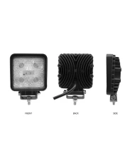 Universal White Square Spot Work Light - Clear Lens - Black Housing (5 Diodes) - 500 Lumens Universal White Square Spot Work Light - Clear Lens - Black Housing (5 Diodes) - 500 Lumens