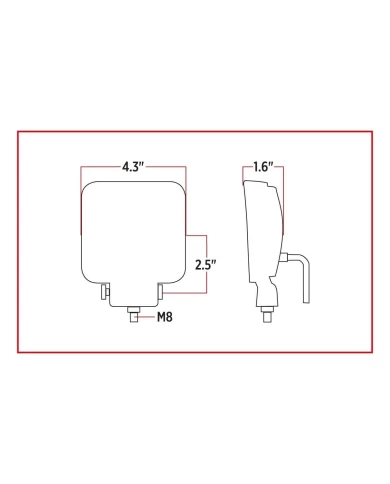 Universal White Square Spot Work Light - Clear Lens - Black Housing (5 Diodes) - 500 Lumens Universal White Square Spot Work Light - Clear Lens - Black Housing (5 Diodes) - 500 Lumens