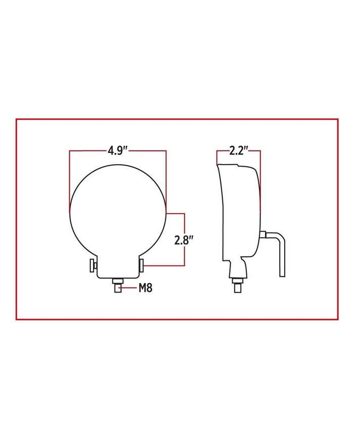 Universal White Round Flood Work Light - Clear Lens - Black Housing (9 Diodes) - 900 Lumens Universal White Round Flood Work Light - Clear Lens - Black Housing (9 Diodes) - 900 Lumens