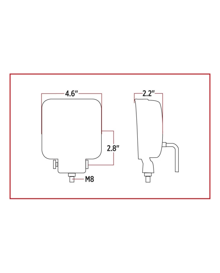 Universal White Square Flood Work Light - Clear Lens - Black Housing (9 Diodes) - 900 Lumens Universal White Square Flood Work Light - Clear Lens - Black Housing (9 Diodes) - 900 Lumens