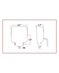 Universal White Square Flood Work Light - Clear Lens - Black Housing (9 Diodes) - 900 Lumens Universal White Square Flood Work Light - Clear Lens - Black Housing (9 Diodes) - 900 Lumens