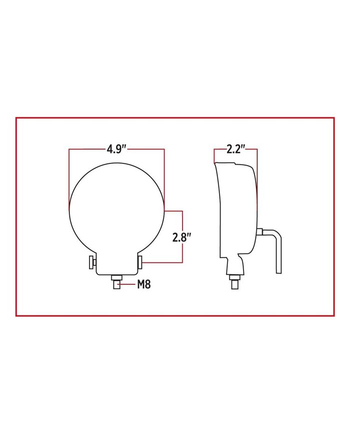 Universal White Round Work Light with Flood Beam - Clear Lens - Black Housing (6 Diodes) - 2400 Lumens Universal White Round Work Light with Flood Beam - Clear Lens - Black Housing (6 Diodes) - 2400 Lumens