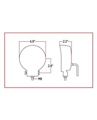 Universal White Round Work Light with Flood Beam - Clear Lens - Black Housing (6 Diodes) - 2400 Lumens Universal White Round Work Light with Flood Beam - Clear Lens - Black Housing (6 Diodes) - 2400 Lumens