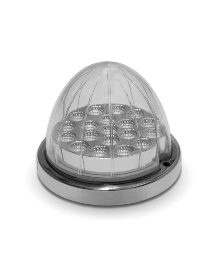 Clear Amber Watermelon LED with Reflector Cup & Lock Ring (19 Diodes) Clear Amber Watermelon LED with Reflector Cup & Lock Ring (19 Diodes)