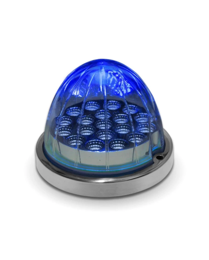 Dual Revolution Amber/Blue Watermelon LED with Reflector Cup & Lock Ring (19 Diodes) Dual Revolution Amber/Blue Watermelon LED with Reflector Cup & Lock Ring (19 Diodes)