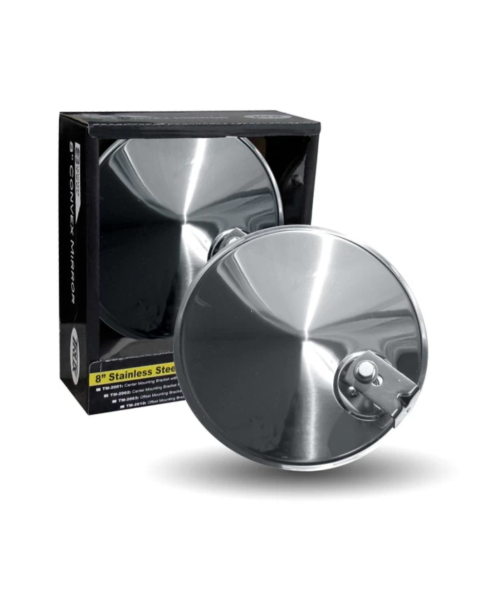 8" CONVEX STAINLESS STEEL MIRROR WITH OFFSET MOUNTING BRACKETS 8" CONVEX STAINLESS STEEL MIRROR WITH OFFSET MOUNTING BRACKETS