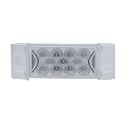UP39595-13 LED Reflector Rectangular Light (Clearance/Marker) - Red LED/Clear Lens
