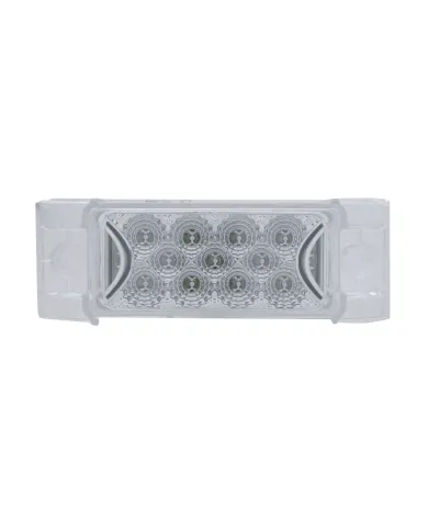 UP39595-13 LED Reflector Rectangular Light (Clearance/Marker) - Red LED/Clear Lens