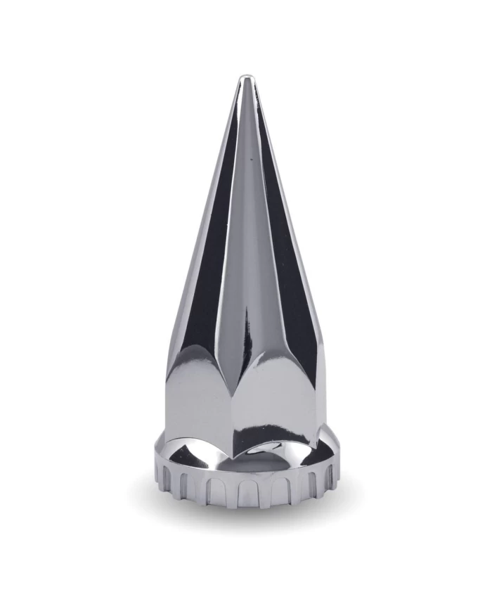 Chrome Plastic 33mm Threaded Pointed Nut Cover with Flange Chrome Plastic 33mm Threaded Pointed Nut Cover with Flange