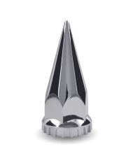 Chrome Plastic 33mm Threaded Pointed Nut Cover with Flange Chrome Plastic 33mm Threaded Pointed Nut Cover with Flange