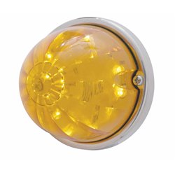 UP39596-17 LED Watermelon Flush Mount Kit With Low Profile Bezel - Amber LED/Amber Lens