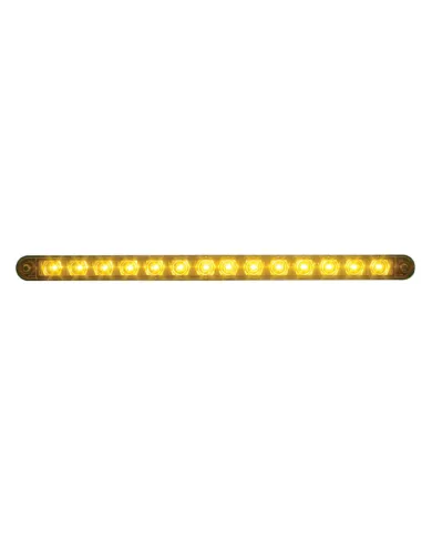 UP39606-14 LED 12" Turn Signal Light Bar With Bezel - Amber LED/Amber Lens