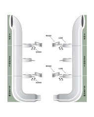 60" Flat Top Stack, 55" Spool, 10"-5" Elbow, Clamps, Lower Brackets & Bushings 60" Flat Top Stack, 55" Spool, 10"-5" Elbow, Clamps, Lower Brackets & Bushings