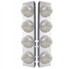 UP39629-SS Front Air Cleaner Bracket W/8X 17 Amber LED Refl. Watermelon Lights & SS Bezels For Peterbilt-Clear Lens (P