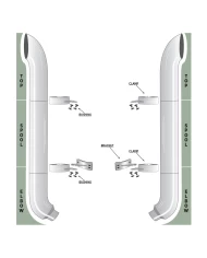 60" Curved Stack, 52" Spool & 8"-5" 58° Elbow 60" Curved Stack, 52" Spool & 8"-5" 58° Elbow