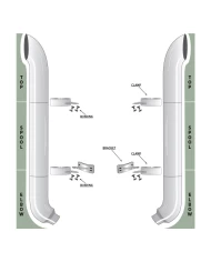 60" Curved Stack, 55" Spool & 8"-5" 58° Elbow 60" Curved Stack, 55" Spool & 8"-5" 58° Elbow