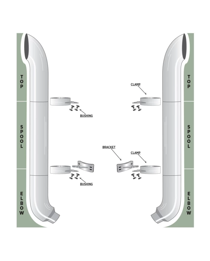 60" Flat Stack, 52" Spool & 8"-5" 58° Elbow 60" Flat Stack, 52" Spool & 8"-5" 58° Elbow