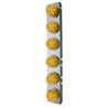 UP39634-SS Front Air Cleaner Bracket W/12X 17 Amber LED Refl. Watermelon Lights & SS Bezels For Peterbilt-Amber Lens (