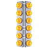 UP39634-SS Front Air Cleaner Bracket W/12X 17 Amber LED Refl. Watermelon Lights & SS Bezels For Peterbilt-Amber Lens (