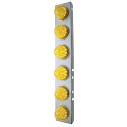 UP39636-SS Front Air Cleaner Bracket With 12X 17 Amber LED Reflector Lights & SS Bezels For Peterbilt-Amber Lens