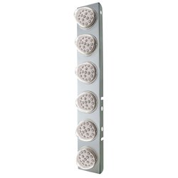 UP39637-SS Front Air Cleaner Bracket With 12X 17 Amber LED Reflector Lights & SS Bezels For Peterbilt-Clear Lens