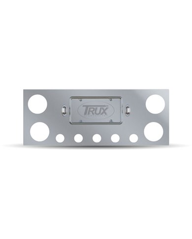 Stainless Steel Rear Center Panel with 4 X 4ö & 5 X 2 ?ö & 2 License Light Holes Stainless Steel Rear Center Panel with 4 X 4ö & 5 X 2 ?ö & 2 License Light Holes