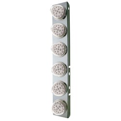 UP39639-SS Front Air Cleaner Bracket With 12X 17 Amber LED Dual Function Reflector Lights & SS Bezels For Peterbilt-Cl