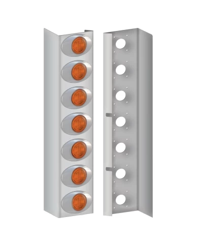 Kenworth W900 15" Premium Flangeless Can Front Air Cleaner Light Bar with 14 G2 LEDs (2010+) Kenworth W900 15" Premium Flangeless Can Front Air Cleaner Light Bar with 14 G2 LEDs (2010+)