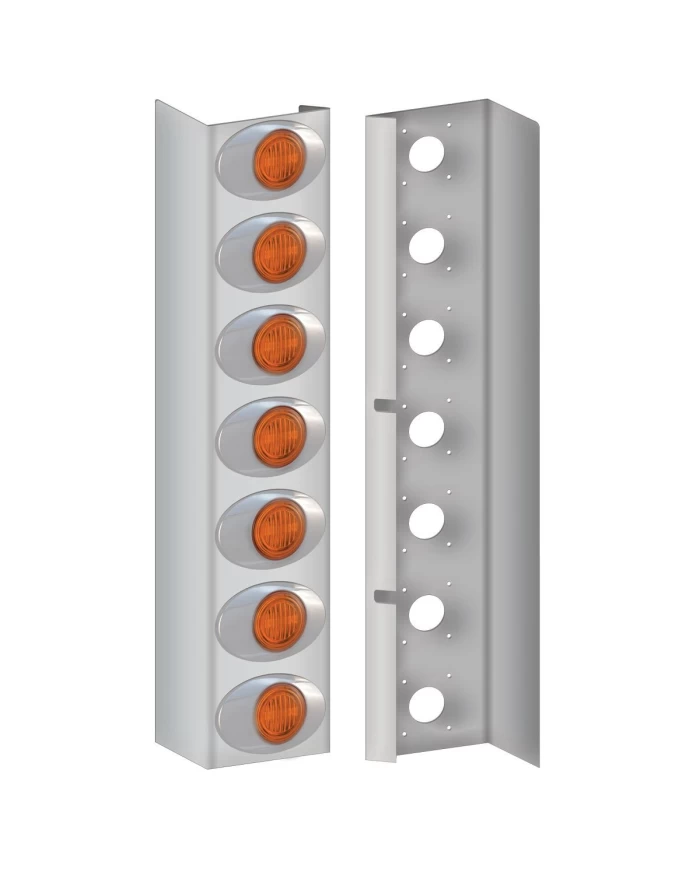 Kenworth W900 15" Premium Flangeless Can Front Air Cleaner Light Bar with 14 G2 LEDs (2010+) Kenworth W900 15" Premium Flangeless Can Front Air Cleaner Light Bar with 14 G2 LEDs (2010+)