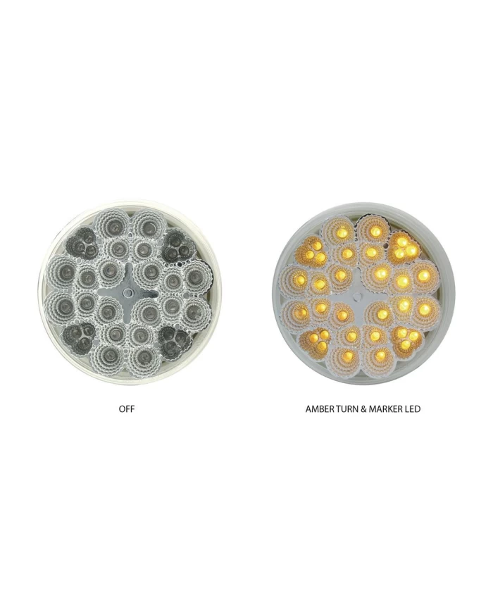 4" Clear Amber Stop, Turn & Tail LED (32 Diodes)" 4" Clear Amber Stop, Turn & Tail LED (32 Diodes)"