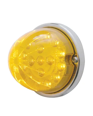 UP39661-17 LED Watermelon Clear Reflector Flush Mount Kit With Low Profile Bezel - Amber LED/Amber Lens