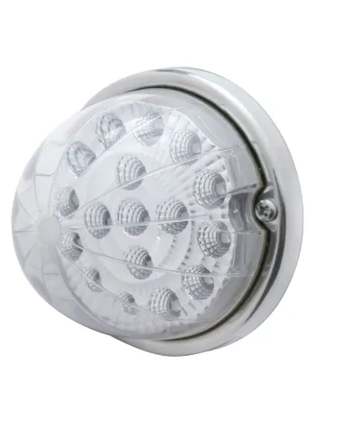 UP39663-17 LED Watermelon Clear Reflector Flush Mount Kit With Low Profile Bezel - Amber LED/Clear Lens