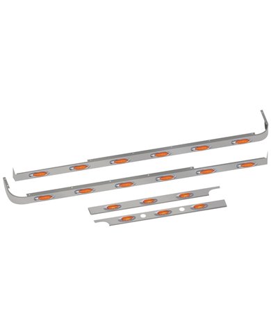 Peterbilt 579 Cab & 80" Sleeper Panel Kit for Exhaust with 2 Block Heater Holes & 18 G4 LEDs - Long Hood Peterbilt 579 Cab & 80" Sleeper Panel Kit for Exhaust with 2 Block Heater Holes & 18 G4 LEDs - Long Hood