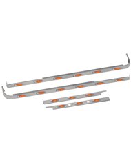 Peterbilt 579 Cab & 80" Sleeper Panel Kit for Exhaust with 2 Block Heater Holes & 18 G4 LEDs - Long Hood