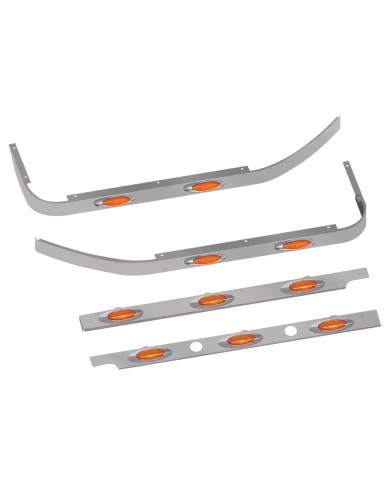 Peterbilt 579 Cab, & 44" Sleeper Panel Kit for Long Hood Models with 10 G4 LEDs - 2 Blockheater Holes Peterbilt 579 Cab, & 44" Sleeper Panel Kit for Long Hood Models with 10 G4 LEDs - 2 Blockheater Holes