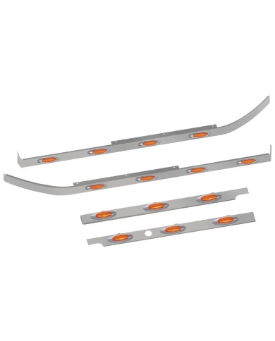 Peterbilt 579 Cab, 44" Sleeper & Extension Panel Kit for Long Hood Models with 14 G4 LEDs - 1 Blockheater Hole Peterbilt 579 Cab, 44" Sleeper & Extension Panel Kit for Long Hood Models with 14 G4 LEDs - 1 Blockheater Hole
