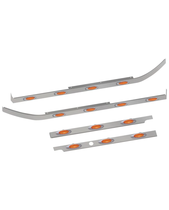 Peterbilt 579 Cab, 44" Sleeper & Extension Panel Kit for Long Hood Models with 14 G4 LEDs - 1 Blockheater Hole Peterbilt 579 Cab, 44" Sleeper & Extension Panel Kit for Long Hood Models with 14 G4 LEDs - 1 Blockheater Hole