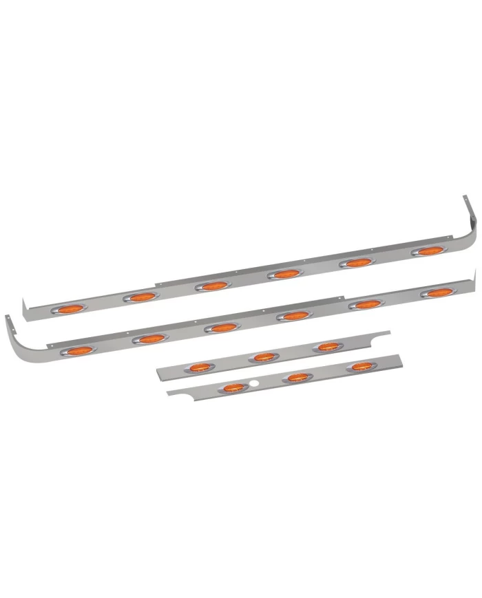 Peterbilt 579 Cab, 80" Sleeper & Extension Panel Kit for Long Hood Models & Cab Exhaust with 18 G4 LEDs - 1 Blockheater Hole Peterbilt 579 Cab, 80" Sleeper & Extension Panel Kit for Long Hood Models & Cab Exhaust with 18 G4 LEDs - 1 Blockheater Hole