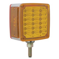 UP39681-39 LED Reflector Double Face Turn Signal Light (Passenger) - Amber & Red LED/Amber & Red Lens