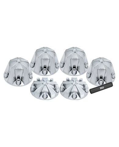 TXTHUB-MC1-Wheel Accessories - Kit - Chrome Plastic Mag Front & Rear Hub Cover Kit with Threaded Nut Covers TXTHUB-MC1-Wheel Accessories - Kit - Chrome Plastic Mag Front & Rear Hub Cover Kit with Threaded Nut Covers