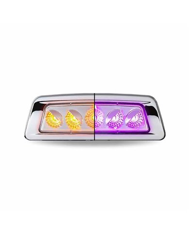 TXTLED-K100AP-KENWORTH T680/T700/T880 DRIVER FENDER MARKER LIGHT-DUAL REVOLUTION AMBER/PURPLE LED  TXTLED-K100AP-KENWORTH T680/T700/T880 DRIVER FENDER MARKER LIGHT-DUAL REVOLUTION AMBER/PURPLE LED