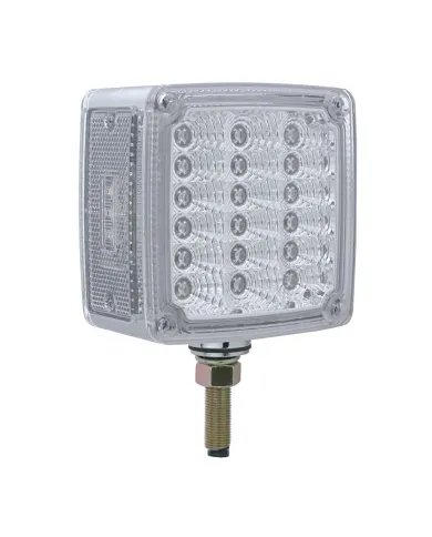 UP39683-39 LED Reflector Double Face Turn Signal Light (Passenger) - Amber & Red LED/Clear Lens
